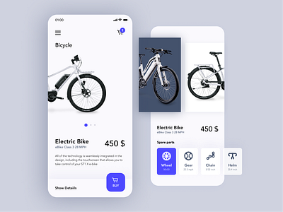 Bicycle store App bicycle bicycle app bicycle store bike app clean eccomerce ios minimalistic mobile app online shop product page ui ux