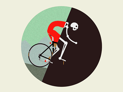 The Descent 2d aftereffects animated animation bicycle bike cycle gif loop mountains road