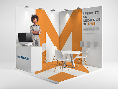 Merkle 2019 Trade show Booth Concept 2 booth branding environment event event branding exhibit exhibit design trade show