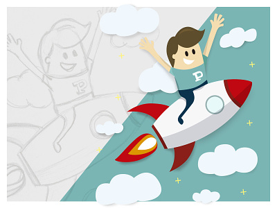 To the moon and back! illustration illustrator ui website