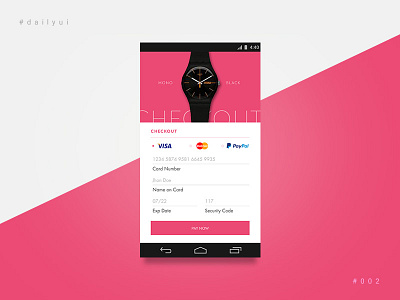 #DailyUi #002 checkout credit card dailyui design mobile mobile app ui watch