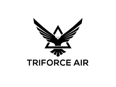 TriForce Air Logo bird logo logo creation logo design negative space logo positive logo