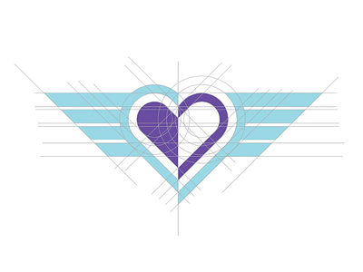 Heart Wings | Logo Construct blue heart logo hearts logo logo design wings