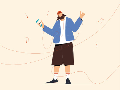 Feel it app character characterdesign dancing design illustration illustrator minimal music smartphone technology vector vectorart