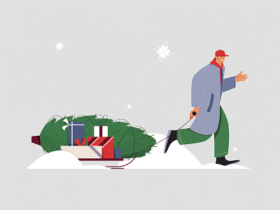 Winter and Xmas fun character christmas design fun illustration illustrator minimal tree vector vectorart winter