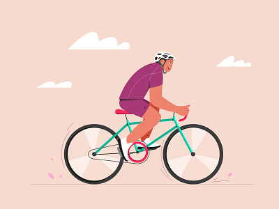 La Bicyclette bicycle character design illustration illustrator minimal sport vector vectorart