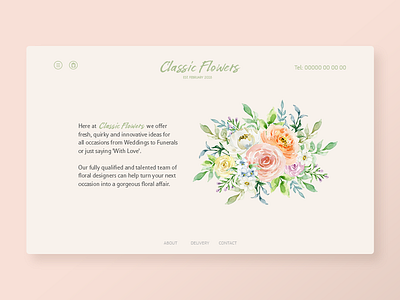 Minimal Florist Site beginner florist pastel watercolour website