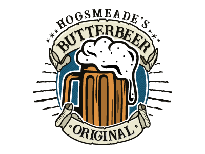 Hogsmeade's Butterbeer beer butterbeer harrypotter illustration logo warner brothers