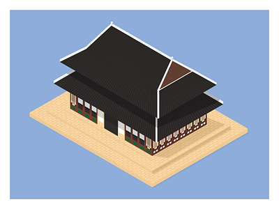 Changdeokgung Palace (창덕궁과) [UNESCO World Heritage Site} colour design experiment illustration isometric korea korean seoul south korea vector