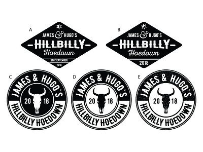 Hillbilly Hoedown Logo black white branding cowboy hillbilly hoedown logo logo design stamp vector