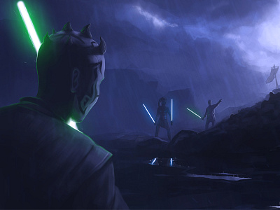 Facing the Lord Sith, Jedis art concept dimitri dimz fan illustration jedis le roch sith star wars