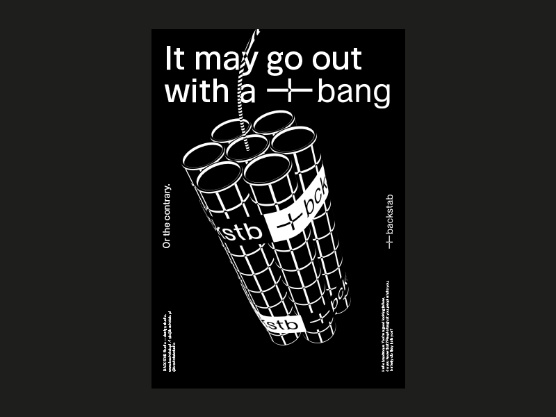 Self-promo poster @backstabstudio — 2nd typo spring poster gif design blackwhite animation