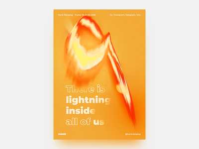 Poster #2 - "There is lightning inside all of us" design illustration poster posters web