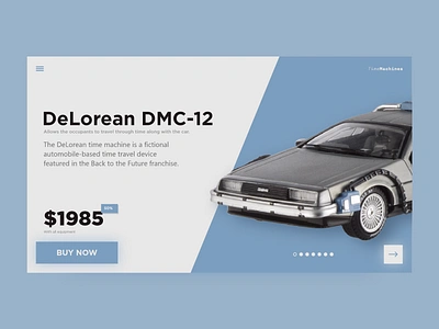 Simple shop site design concept app back to the future clean clean design concept delorean dmc 12 design shop site site design ui ux web web design