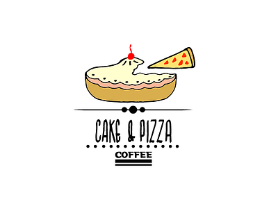 Cake & pizza logo bakery branding cake coffee design flat logo pizza vector