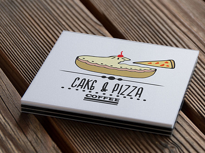 Cake & Pizza logo aplication bakery branding cake coffee design flat pizza