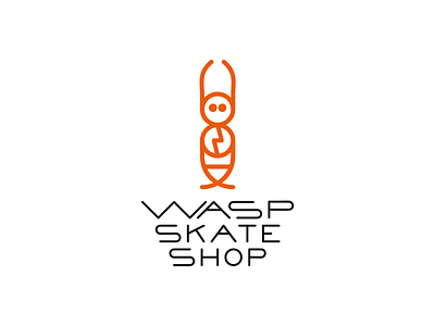 "Wasp Skate Shop" logo design animal branding design flat logo shop skate skate shop urban vector