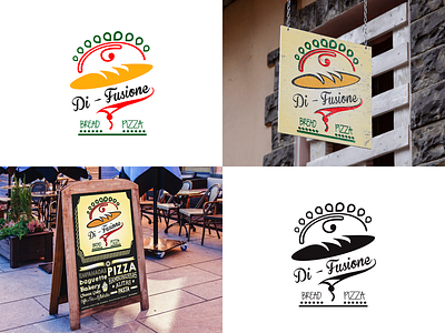 "Di-fusione" Logo design aplication bakery branding bread design flat logo logo design pizza restaurant vector