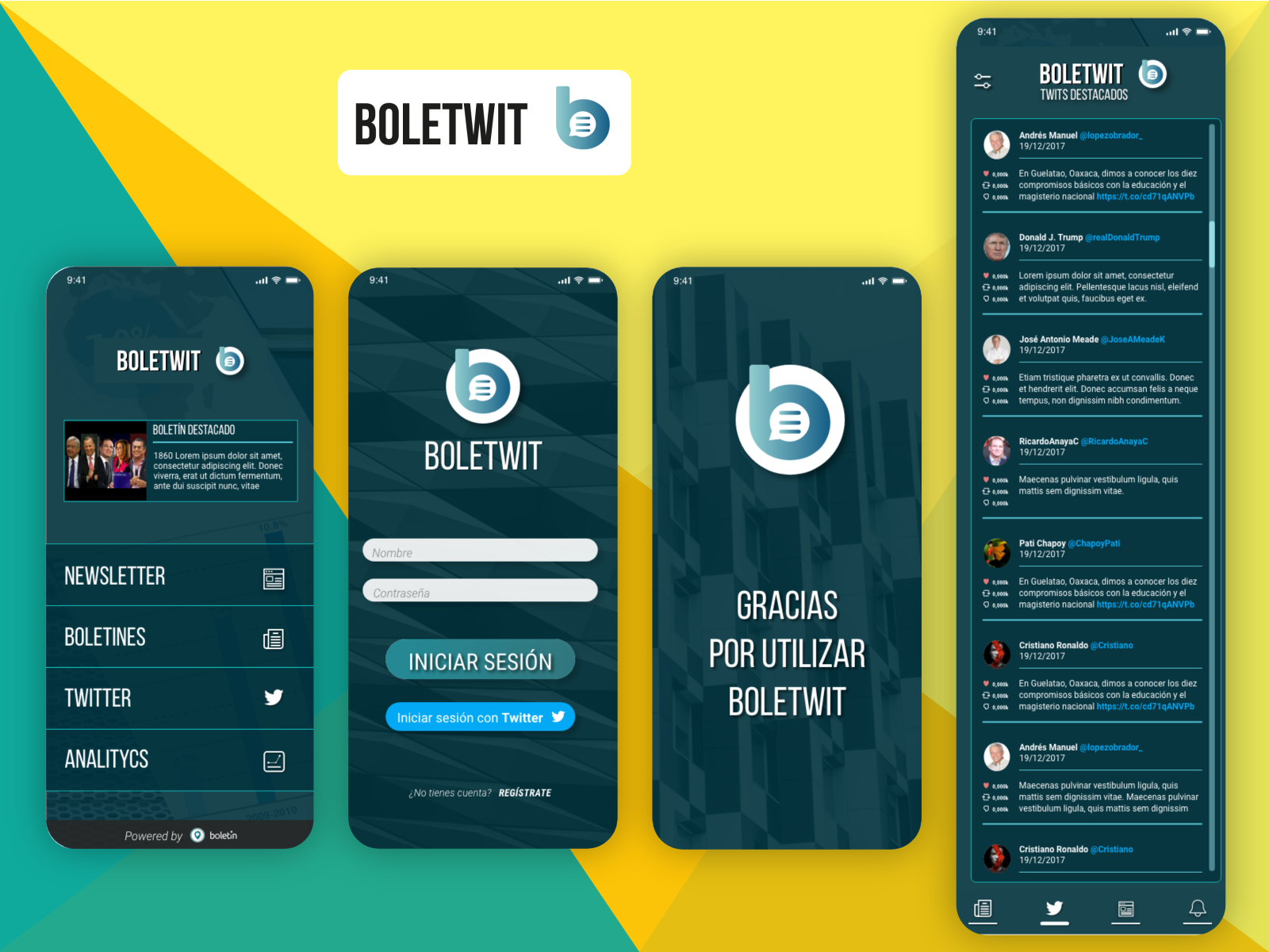 "Boletwit app" Mobile app by Francisco Huitron on Dribbble