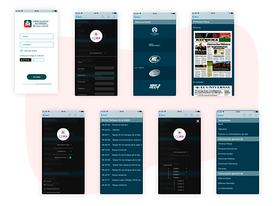 Screens of "Especialistas en Medios" app app app design application dashboad design icon monitoring product product design prototype ui ui ux ui design uidesign ux ux ui ux design uxdesign uxui visual