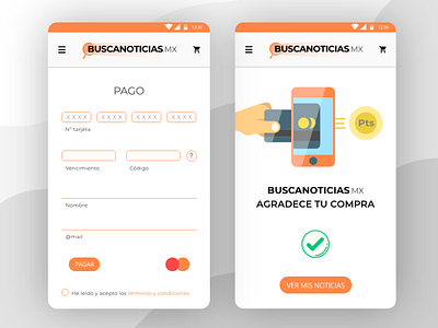 "Buscanoticias MX" Payment screen