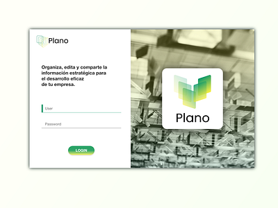 Login screen design for "Plano" Plataforma de noticias