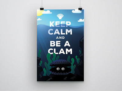 KEEP CALM — Poster Design calm clam coronavirus covid19 poster