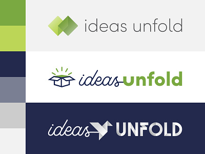 ideas unfold - Logo Exploration brand branding clean design edmonds logo modern seattle simple washington