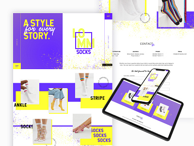 Landing Page | LOMM Socks | 2019 landing page purple socks ui vivid web webdesing yellow