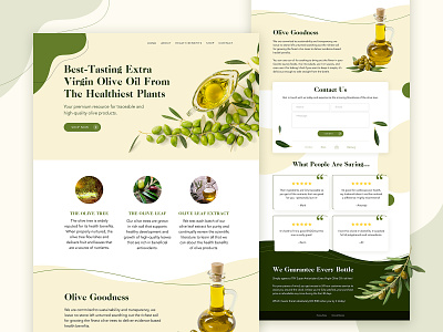 E-Commerce Homepage | Extra Virgin Olive Oil design ecommerce green green olives homepage landing landing page oil olive ui website