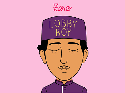 Zero - A Lobby Boy adobe illustrator illustration movie sketch app the grand budapest hotel vector wes anderson