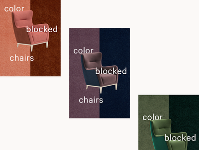 Color Blocked Chairs branding design typography ui