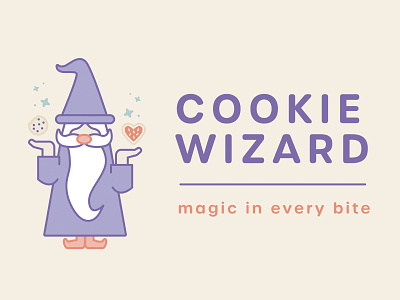 Cookie Wizard Branding bakery brand guide brand package branding color theory cookies cute design graphic design illustration logo print print design