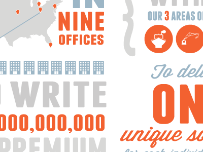 Infographic blue facts gray icons infographic orange type