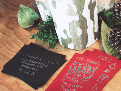 Hand Lettered Christmas Cards