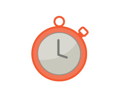 Counting seconds clock icon orange seconds simple stopwatch