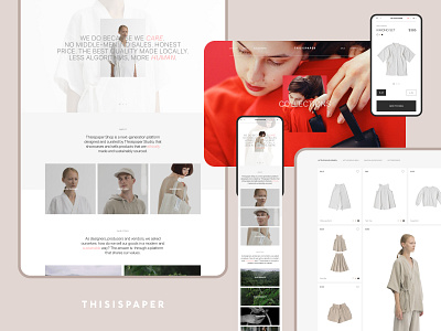 THISISPAPER - E-Shop e commerce e shop grey minimal minimalism online shop online store typography ui ux web webdesign website white