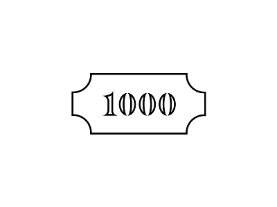 1000 logo 1000 bill graphic design logo logofolio money value