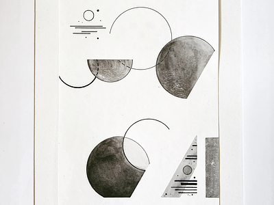 Phase(s) charcoal circles illustration penandink phases shapes watercolor