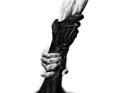 Pulling contrast black and white contrast drawing hand drawn hands illustration scribble