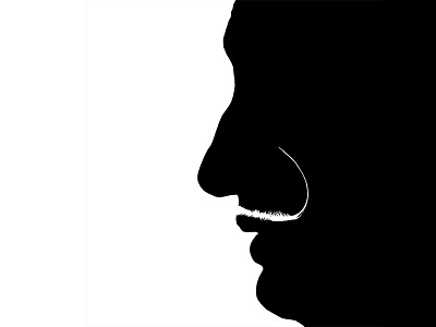 Salvador black and white dali illustration minimalism portrait