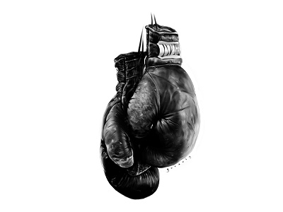 Boxing gloves black and white boxing digital illustration drawing gloves graphic design illustration realistic vintage