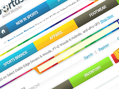 Playing with menu colors colors ecommence interface menu ux