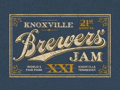 Knoxville Brewers' Jam apparel beer beer fest design knoxville label t shirt threds worlds fair park