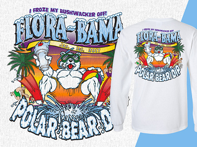 Flora-Bama Polar Bear Dip alabama apparel flora bama florida ice polar bear snow t shirt t shirt design