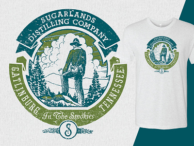 Sugarlands Distilling Co. Retail apparel design mountains smoky mountains sugarlands t shirt trees