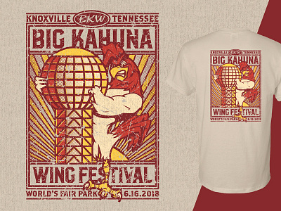 Big Kahuna Wing Festival 2018 chicken festival knoxville sunsphere t shirt wings