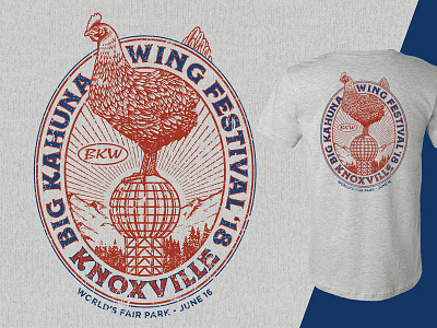 Big Kahuna Wing Festival 2018 chicken festival knoxville sunsphere t shirt wings
