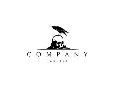 Skull Raven logo bird brand branding design logo umuarus vector