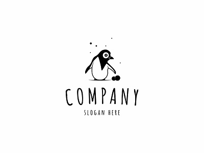 Funny penguin animal funny ice logo penguin